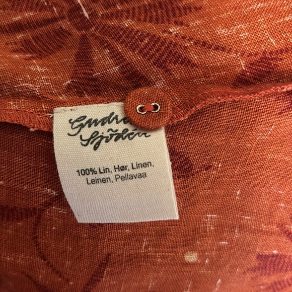 Gudrun Sjoden “Leia” Linen Dress, Henna/Patterned, Size Medium - Picture 11 of 15